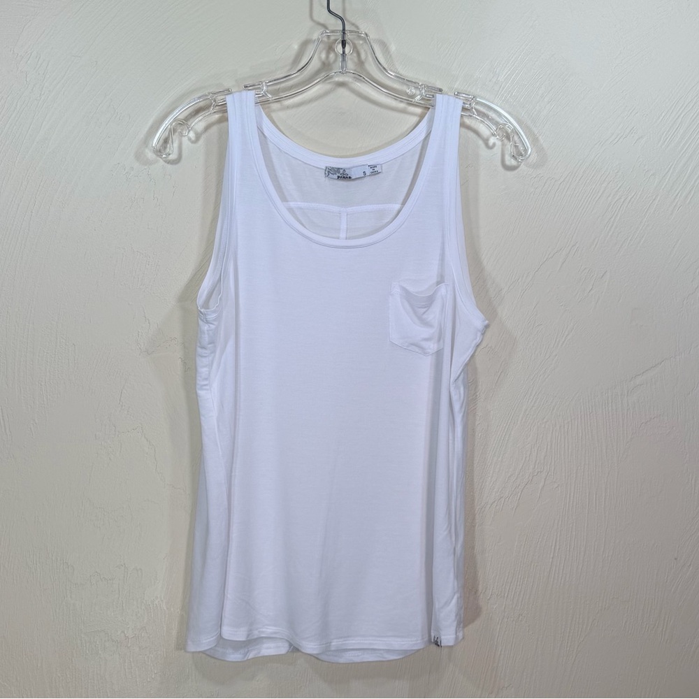 Prana White Pocket Tank Top